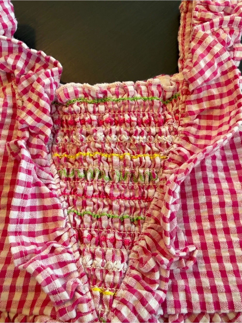 Blueberi Boulevard Pink Gingham Strawberry Pocket Sundress Sz 3T - Picture 3 of 6